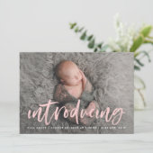 Modernes Rosa Pinselstriche - Einführung in Foto B Ankündigung (Stehend Vorderseite)