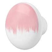 Modernes Rosa Pinselstriche in weißem Design Keramikknauf (Rechts)