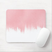 Modernes Rosa Pinselstriche in weißem Design Mousepad (Mit Mouse)