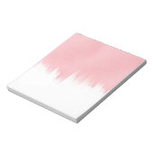 Modernes Rosa Pinselstriche in weißem Design Notizblock (Rotiert)
