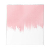 Modernes Rosa Pinselstriche in weißem Design Notizblock (Vorderseite)