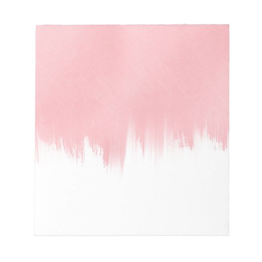 Modernes Rosa Pinselstriche in weißem Design Notizblock (Vorderseite)