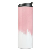 Modernes Rosa Pinselstriche in weißem Design Thermosbecher (Nach links gedreht)