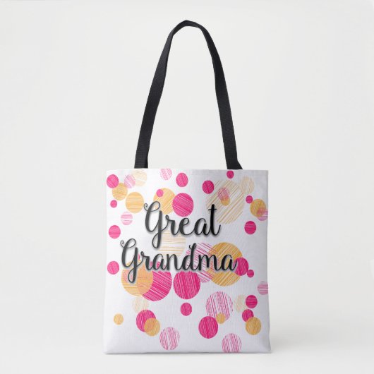 Modernes rosa Polka-Dot Großgroßartiges Design Tasche (Vorderseite)