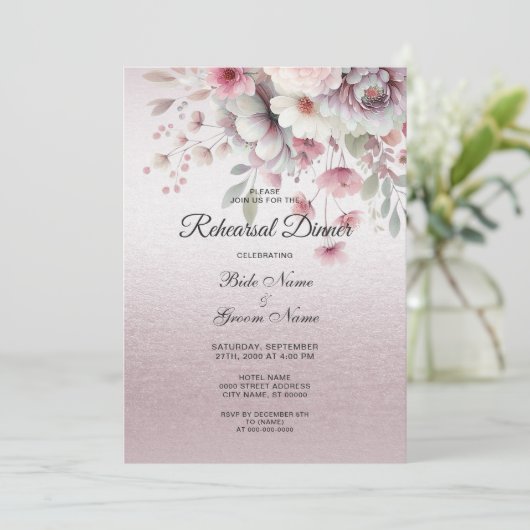 Modernes Rosa Probe Einladung (Stehend Vorderseite)