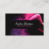 Modernes rosa Pulver und Pinsel für Künstler Visitenkarte (Vorderseite)