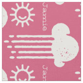 Modernes rosa Retro Personalisiertes Gewebe Stoff (Nahaufnahme)