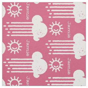 Modernes rosa Retro Personalisiertes Gewebe Stoff