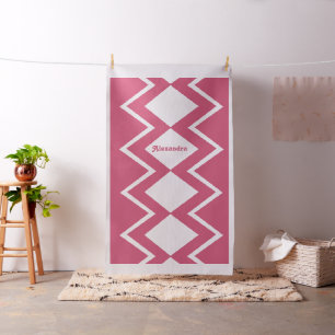 Modernes rosa Retro Personalisiertes Gewebe Stoff