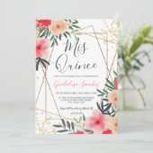 Modernes Rosa Rosa Foto Einladung (Stehend Vorderseite)