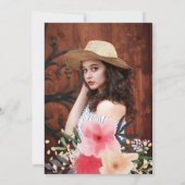 Modernes Rosa Rosa Foto Einladung (Rückseite)