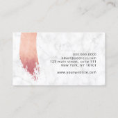 Modernes Rosa Rosa-Gold Pinselstrich Visitenkarte (Rückseite)