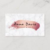 Modernes Rosa Rosa-Gold Pinselstrich Visitenkarte (Vorderseite)