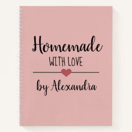 Modernes Rosa Rosa hausgemachte Liebe Rezept Notizblock