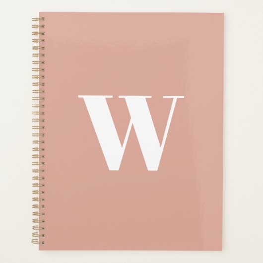 Modernes, rosa rosa Monogramm-Anfangsbuchstaben Planer (Vorderseite)