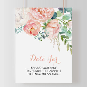 Modernes Rosa Rosa Tropenblüte Datum Jar-Zeichen Poster