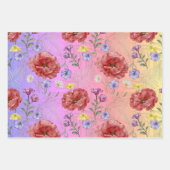 Modernes rosa rosa Wildblume Muster Geschenkpapier Set (Vorderseite)