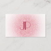 Modernes Rosa Rose Gold Glitzer Monogram Visitenkarte (Vorderseite)