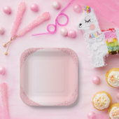 Modernes rosa Rose Gold Glitzer Template Pappteller (Party)