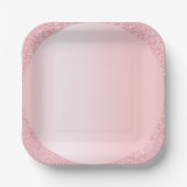 Modernes rosa Rose Gold Glitzer Template Pappteller (Vorderseite)