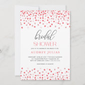 Modernes Rosa Rotes Herz Valentines Brautparty Einladung (Vorderseite)