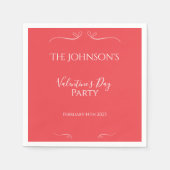 Modernes Rosa Rotes Valentinstag Party Serviette (Vorderseite)