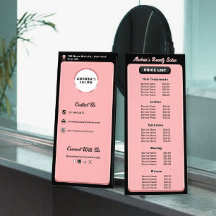Modernes Rosa-Salon-Logo für professionelle Dienst Werbekarte