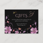 Modernes rosa Schmetterlinge Brautparty Begleitkarte (Vorderseite)