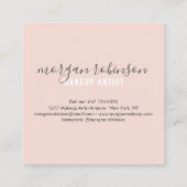 Modernes, rosa Schminkfigurenkünstler in Rosa Foto Quadratische Visitenkarte (Rückseite)