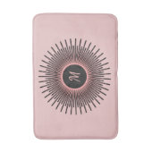 Modernes Rosa Schwarz Elegant Mit Monogramm Badematte (Vorderseite Vertikal)