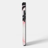 Modernes rosa, schwarz gestrichene Marmormuster Case-Mate iPhone Hülle (Rückseite / Links)
