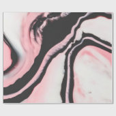Modernes rosa, schwarz gestrichene Marmormuster Geschenkpapier (Flach)