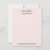 Modernes, rosa Schwarz - kundenspezifischer Kallig Mitteilungskarte (Vorderseite)