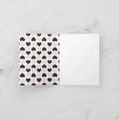Modernes, rosa Schwarz Liebe Herzmuster Karte (Innenseite)