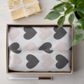 Modernes, rosa Schwarz Liebe Herzmuster Seidenpapier (Geschenk)