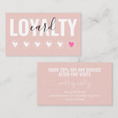 Modernes Rosa-Script-Makeup-Künstler 6 Punch Treuekarte (Vorne/Hinten)