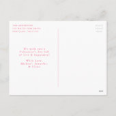 Modernes Rosa-Script-Valentinstag-Foto Feiertagspostkarte (Rückseite)