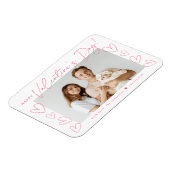 Modernes Rosa-Script-Valentinstag-Foto Magnet (Linke Seite)
