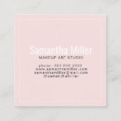 Modernes, rosa, sich wiederholendes Textmuster Quadratische Visitenkarte (Rückseite)