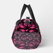 Modernes rosa skandinavisches Blumenmuster Duffle Bag (Rechts)