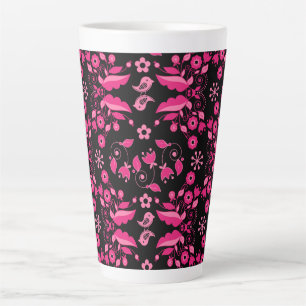 Modernes rosa skandinavisches Blumenmuster Milchtasse