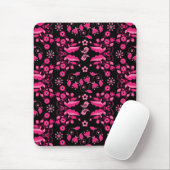 Modernes rosa skandinavisches Blumenmuster Mousepad (Mit Mouse)