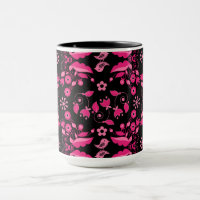 Modernes rosa skandinavisches Blumenmuster