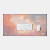 Modernes rosa Sonnenuntergang Wolken Sky Custom Mo Schreibtischunterlage (Tastatur & Maus)