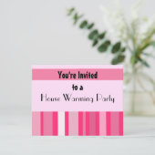 Modernes Rosa Strip House Erwärmung Party Einladung (Stehend Vorderseite)