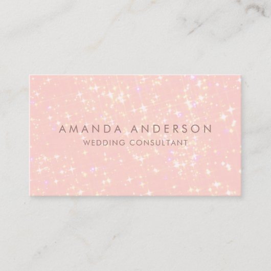 Modernes Rosa Subtile Glitzer Bokeh | Visitenkarte (Vorderseite)