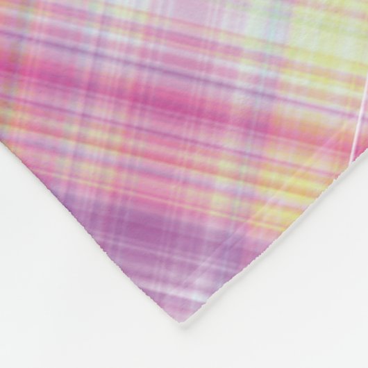 Modernes, rosa Tan Kariertes Muster. Fleecedecke (Ecke)