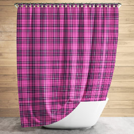 Modernes rosa Tartan Kariertes Muster Duschvorhang