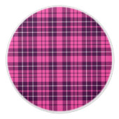 Modernes rosa Tartan Kariertes Muster Keramikknauf (Vorderseite)