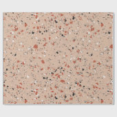 Modernes rosa Terrazzo-Druckmuster Geschenkpapier (Flach)